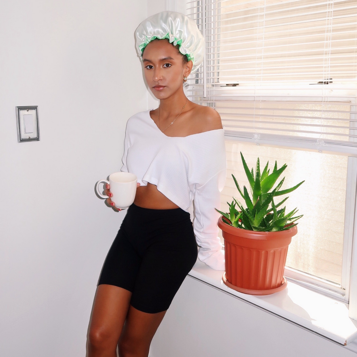 Protect Your Crown Satin Bonnet Set- Mint Green
