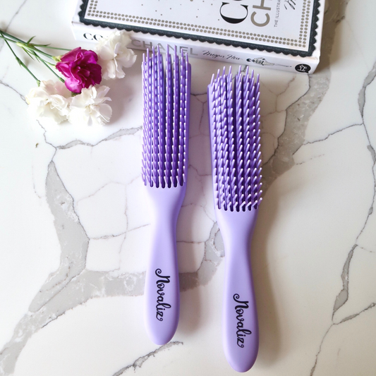 flexible hair brush in lilac