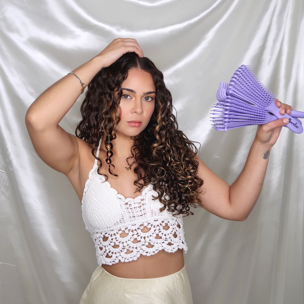 lilac flexible hair brush