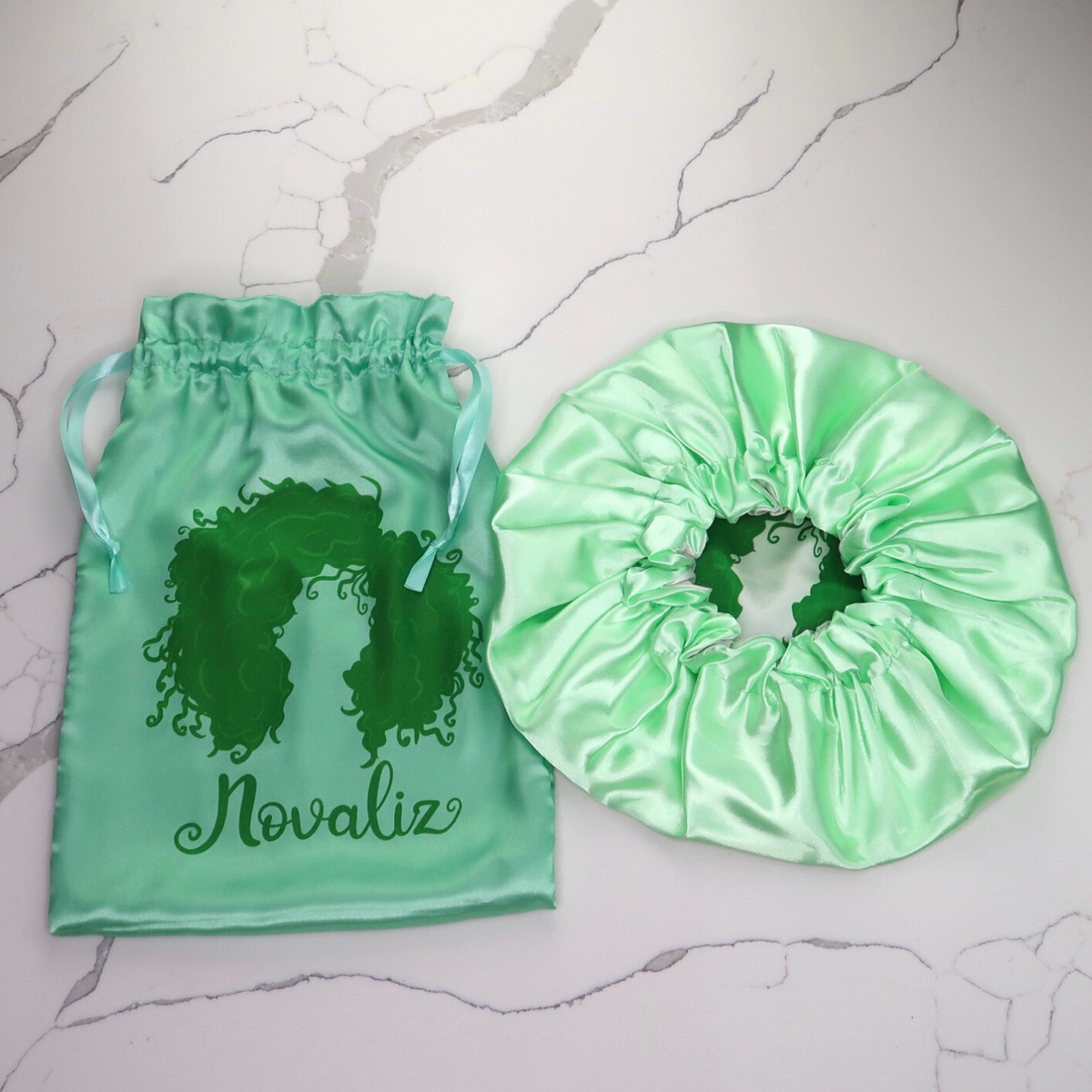 Protect Your Crown Satin Bonnet Set- Mint Green